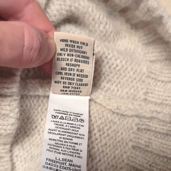 LL Bean Cozy Beige Patterned Sweater - Picture 4 of 10